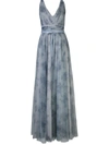 Marchesa Notte Bridesmaids Tulle Floral Bridesmaid Gown In Blue
