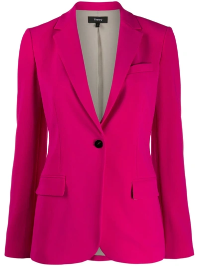 Theory One-button Blazer In Pink