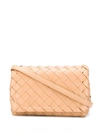 Bottega Veneta Intrecciato Mini Crossbody Bag In Neutrals