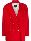 Jejia Katherine Double Breasted Blazer In Red