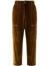 Jejia Velvet Cropped Trousers In Gold