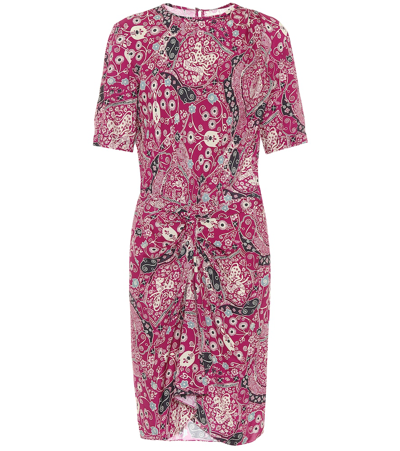 Isabel Marant Étoile Floral Print Twist Midi Dress In 40fa Rosa