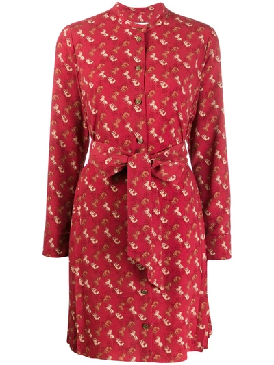 Coach Monogram Shirt Dress In Red