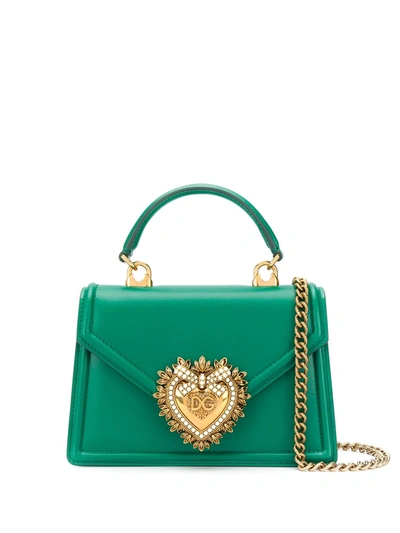 Dolce & Gabbana Heart Tote Bag In Green