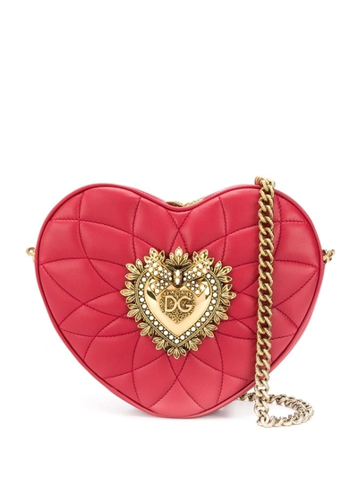 Dolce & Gabbana Heart Crossbody Bag In Red