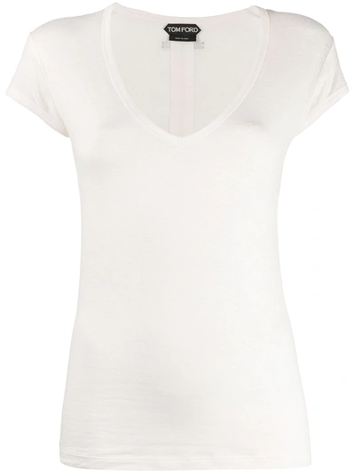 Tom Ford V-neck T-shirt In White