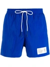 Eleventy Logo-patch Swim Shorts In Blue