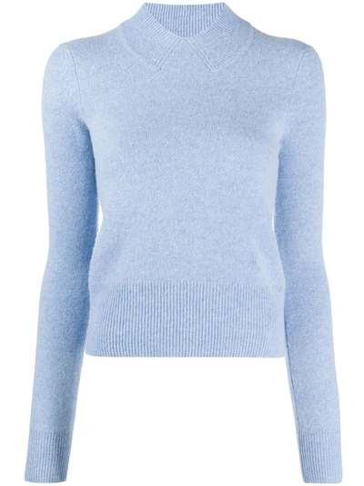 Victoria Beckham Slim Fit Knitted Top In Blue