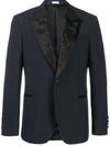 Alexander Mcqueen Single-breasted Collared Jacket In Blue