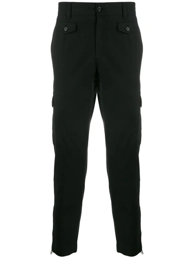 Dolce & Gabbana Cropped Cargo Trousers In Black