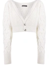 Wandering Cable Knit Cardigan In Off White