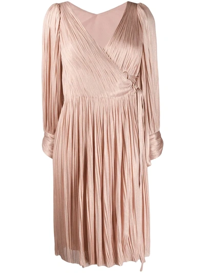 Maria Lucia Hohan Dianys Pleated Wrap Dress In Pink