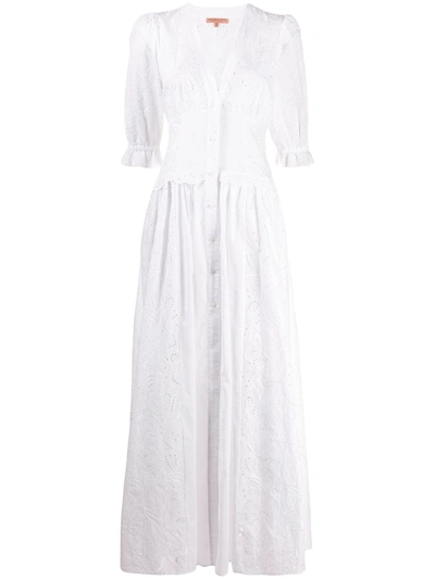 Ermanno Scervino Embroidered V-neck Dress In White