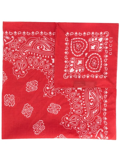 Gucci Bandana Printed Neckscarf In Red