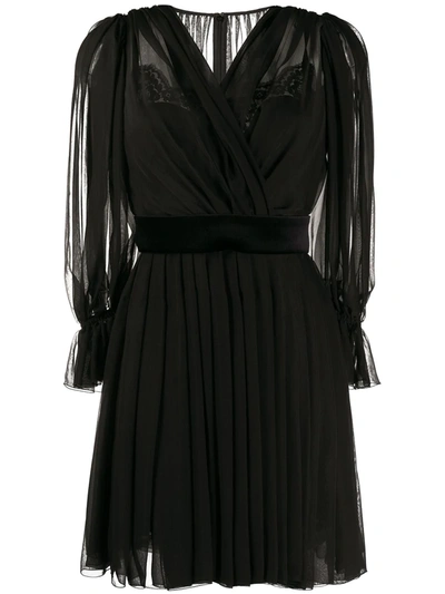 Dolce & Gabbana Draped Short Dress In Black