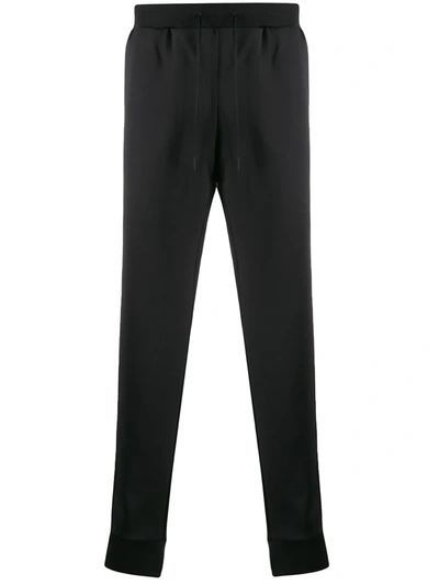 Fendi Micro-logo Side-stripe Track Trousers In Black