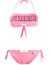 Alberta Ferretti Printed Bandeau Bikini In Pink