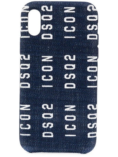 Dsquared2 Denim Logo Iphone X Case In Blue