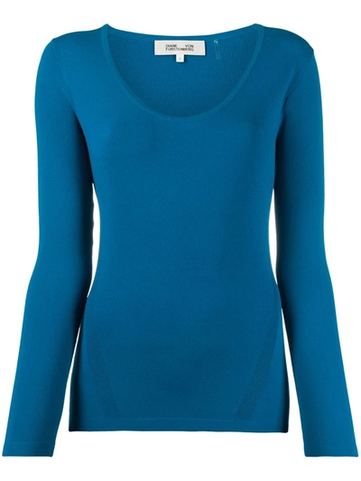 Diane Von Furstenberg Slim-fit Knit Jumper In Blue