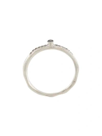 Rosa Maria Diamond Embellished Ring In Silver