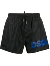 Dsquared2 Logo Print Swim Shorts In Black
