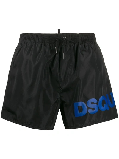 Dsquared2 Logo Print Swim Shorts In Black