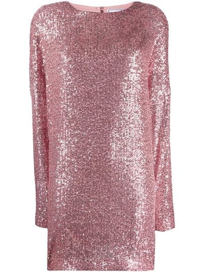 In The Mood For Love Alexandra Sequin Shift Dress In Pink