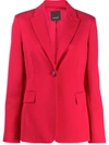 Pinko Fitted One Button Blazer In Red