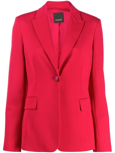 Pinko Fitted One Button Blazer In Red