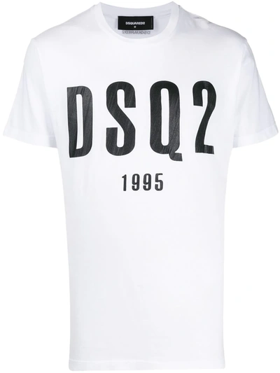 Dsquared2 1995 Logo Print T-shirt In White