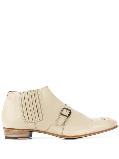 Lidfort Buckle Detail Chelsea Boots In Neutrals