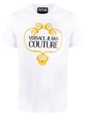 Versace Jeans Couture Logo Print Cotton T-shirt In White