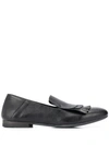 Officine Creative Lila Glitter-fringed Loafers In Black