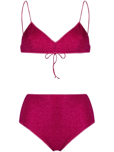 Oseree Shimmer Bikini Set In Pink