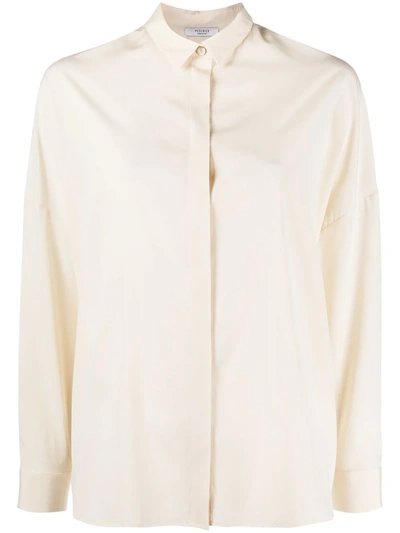 Peserico Pointed Collar Loose-fit Shirt In Neutrals