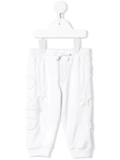 Dolce & Gabbana Babies' Dg And Stars Track Trousers In White