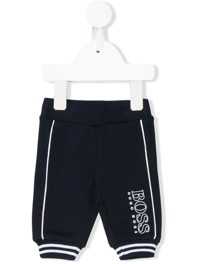 Hugo Boss Babies' Printed Logo Joggers In Blue