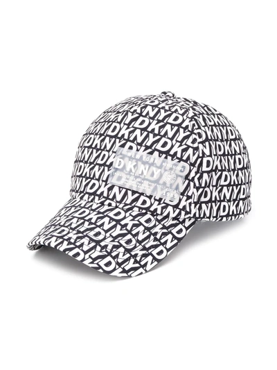 Dkny Kids' Logo Print Cap In Black