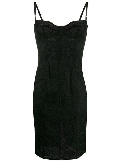 Pre-owned Dolce & Gabbana 1990s Lace Slip Dress In Black