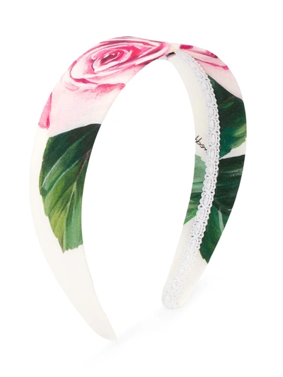 Dolce & Gabbana Kids' Rose Headband In White