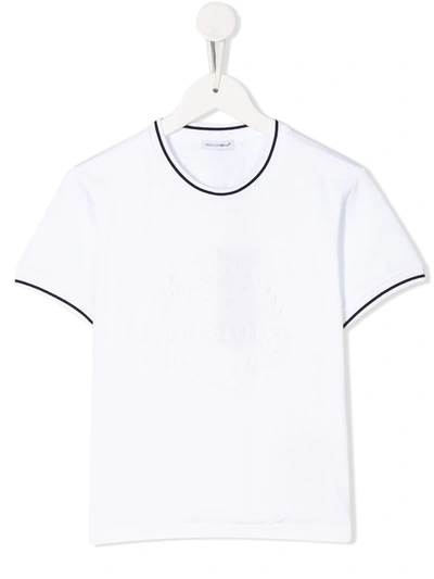 Dolce & Gabbana Kids' Contrast Trim T-shirt In White