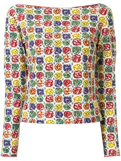 Pre-owned Chanel 2000s Floral Print T-shirt In Multicolour