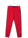 Moncler Teen Colour Block Joggers In Red