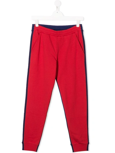 Moncler Teen Colour Block Joggers In Red