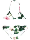 Dolce & Gabbana Kids' Tropical Rose Print Bikini In White