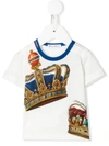Dolce & Gabbana Babies' Crown Print T-shirt In Bianco