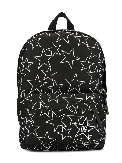Dolce & Gabbana Kids' Millennials Star Print Backpack In Black
