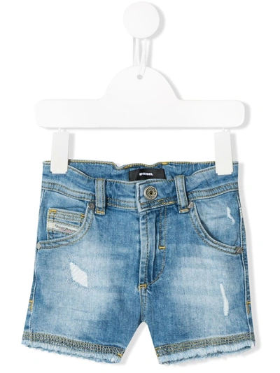 Diesel Babies' Distressed Denim Shorts In Blue