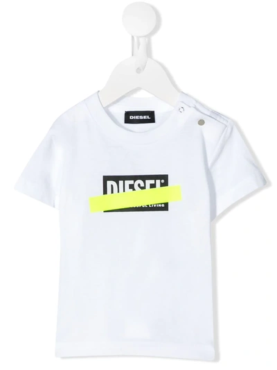 Diesel Babies' Printed Tape Logo T-shirt In White