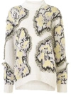 3.1 Phillip Lim Intarsia Knitted Turtleneck Sweater In White Multi